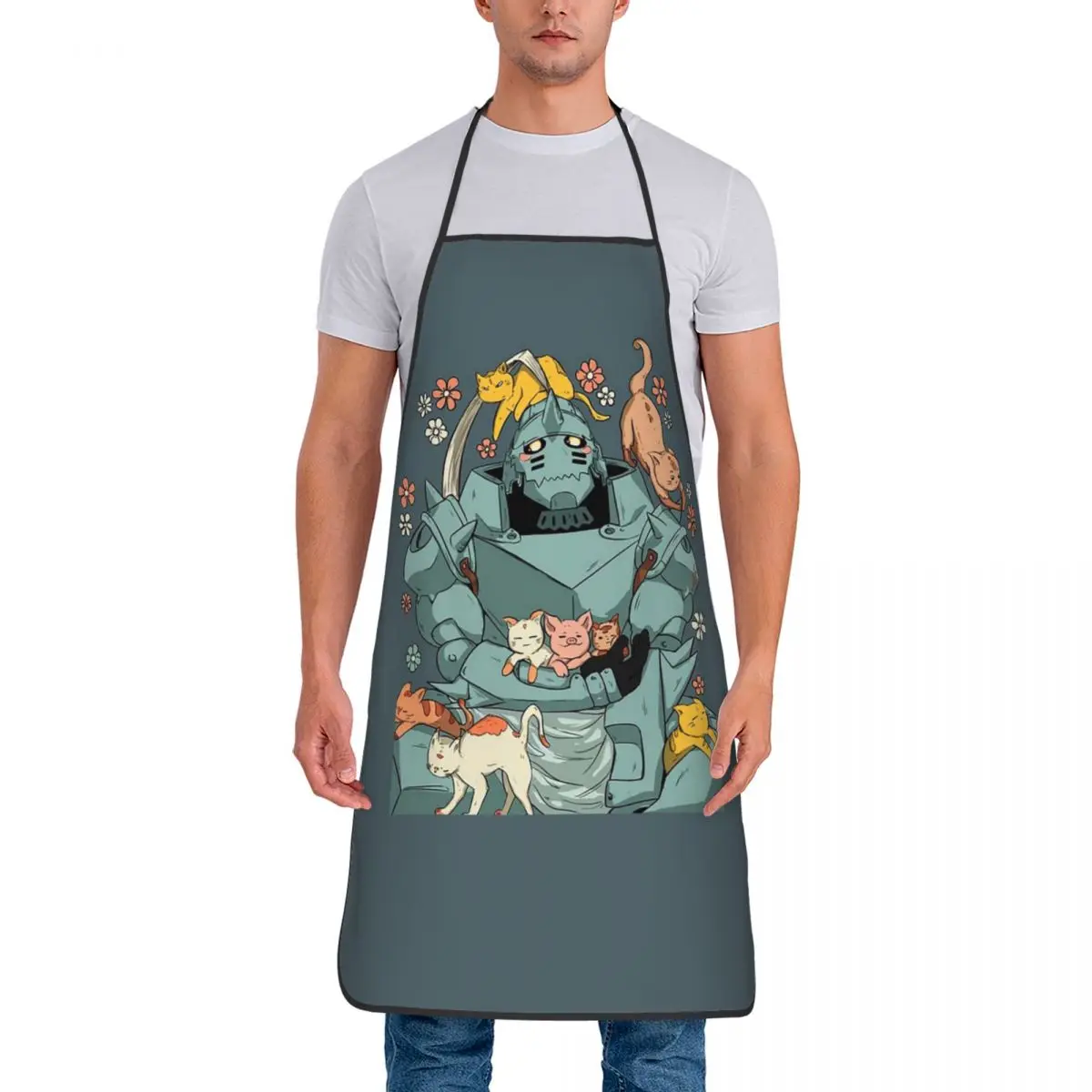 Fullmetal Alchemist Apron Chef Cooking Baking Tablier Sleeveless Bib Kitchen Cleaning Pinafore for Women Men Painting