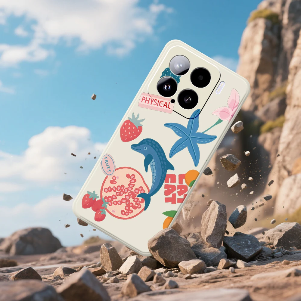 Cartoon Fruit Ocean Phone Case For Xiaomi Mi 15 Ultra Mi 14T 13T 12T 11T Pro Silicone Cover For Xiaomi Mi 13T Pro Mi 11TPro Case