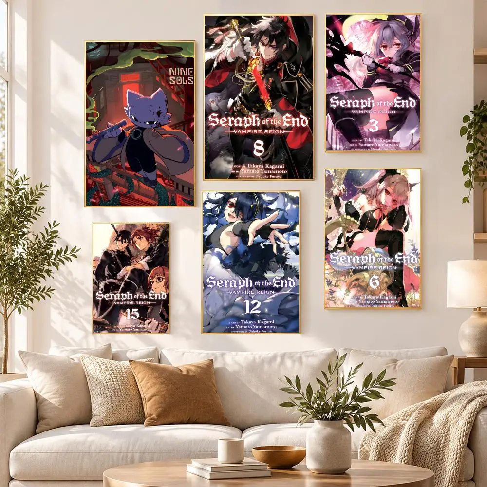 Anime Japanese TV Seraph of the End Poster HD Waterproof PP Self Adhesive Aesthetic Bedroom Dorm Gaming Room Home Decor Gift