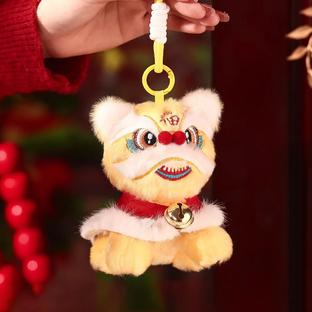 

Cartoon Lion Dance Keychain Awakened Lion Year of Horse Lion Dance Pendant Bell Chinese Style Chinese New Year Gift