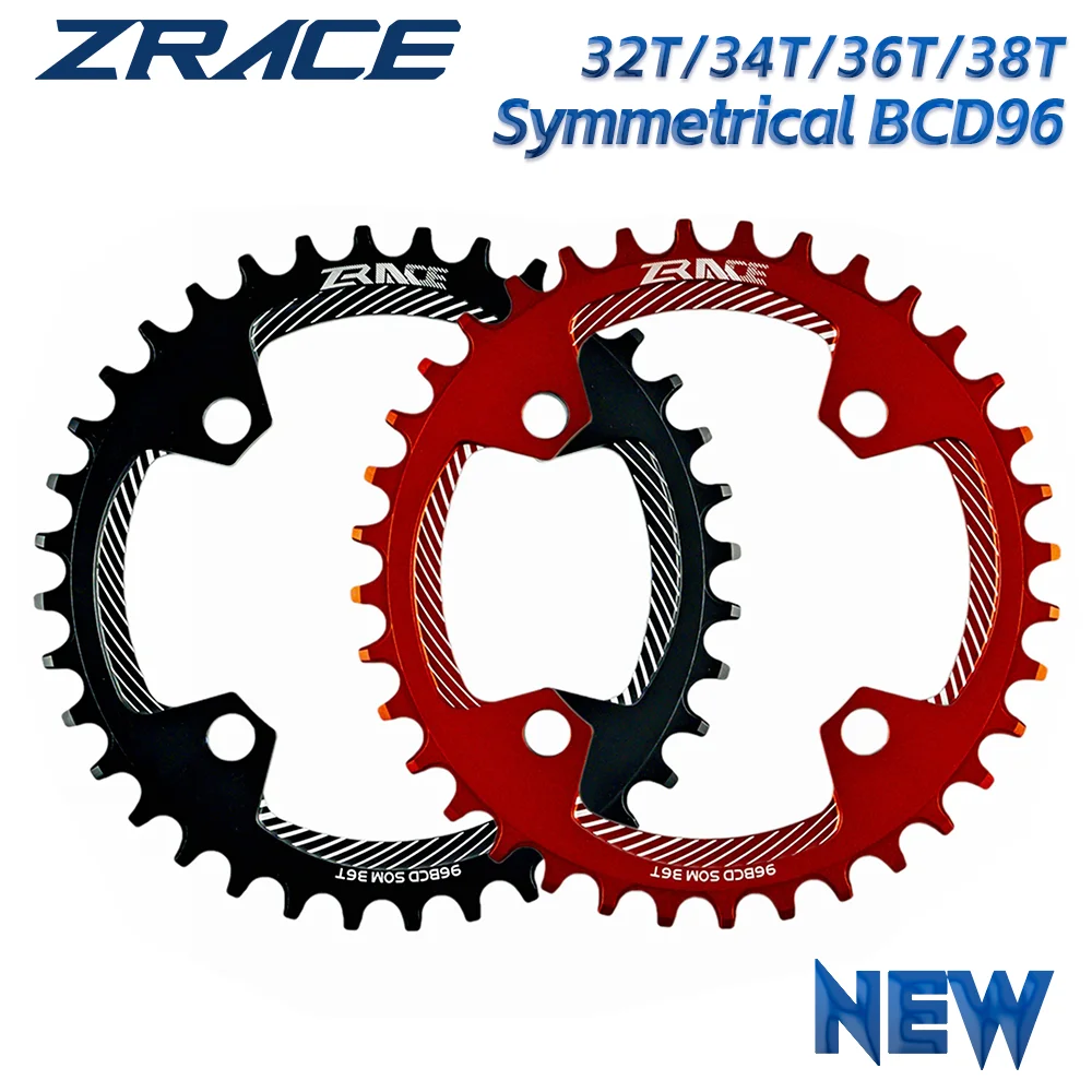 ZRACE BCD96 Symmetrical Chainrings for MTB 32T 34T 36T 38T AL7075 CNC Process Vickers-Hardness 15+ Chainwheels
