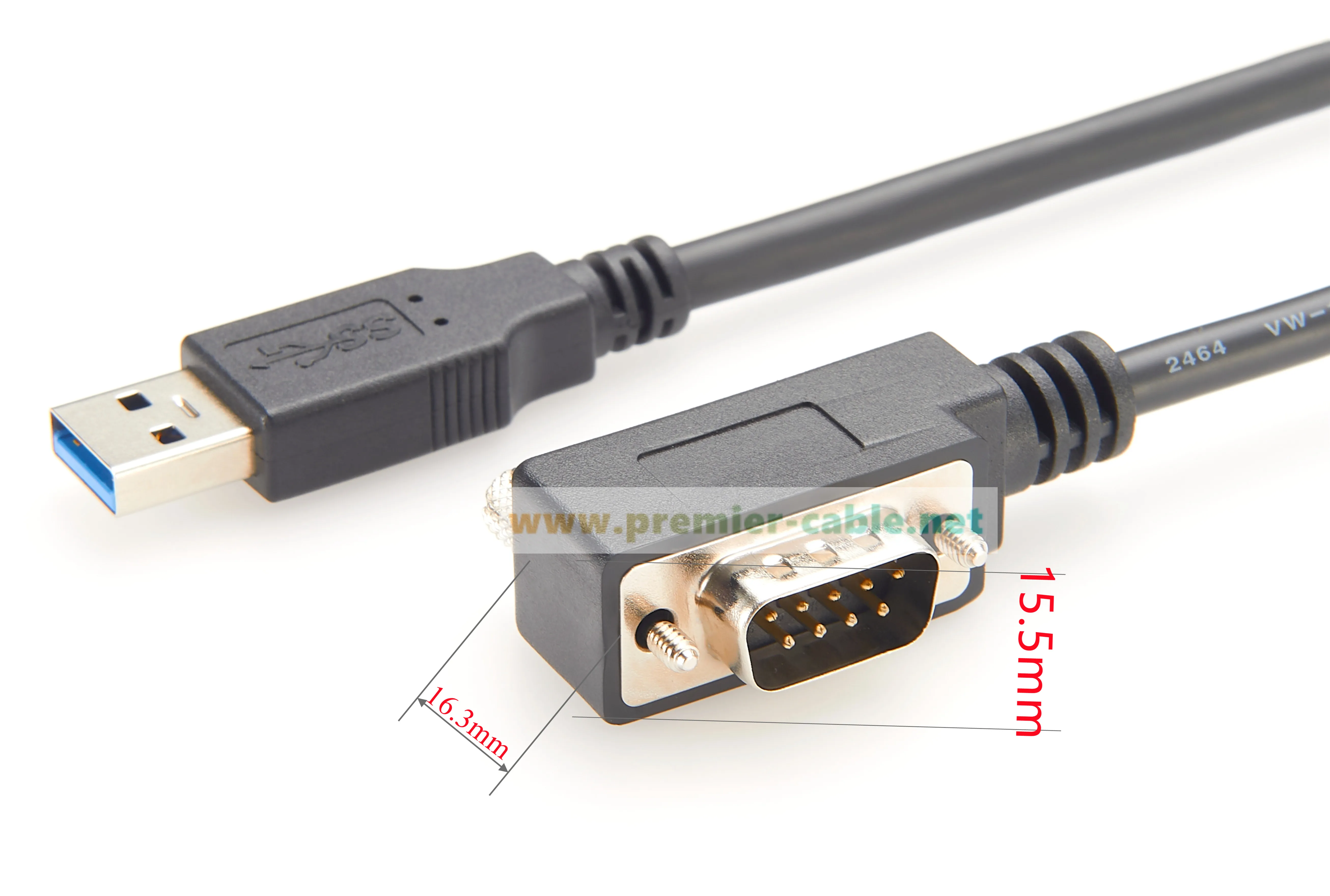 90-Grad-USB-2.0-zu-DB9-Seriell-Konverterkabel mit FTDI FT232RNL-Chip, platzsparend, USB-zu-RS232-zu-COM-Anschluss – Detail 7