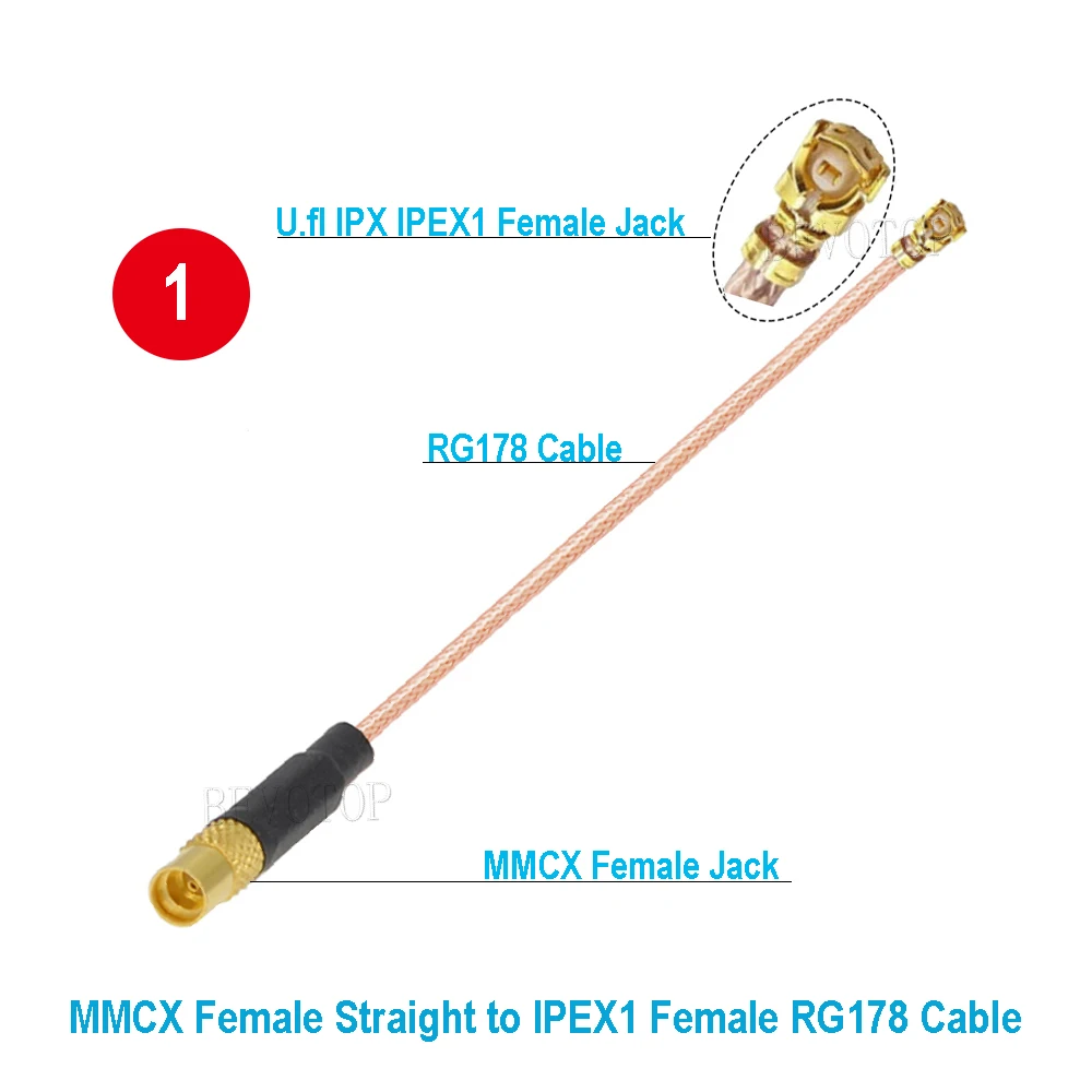 1PCS MMCX Male/Female to uFL/IPX-Compatible Φ1.13/Φ1.37/RG178 Cable Extension Pigtail WiFi Radio Antenna Ufl-MMCX RF Jumper