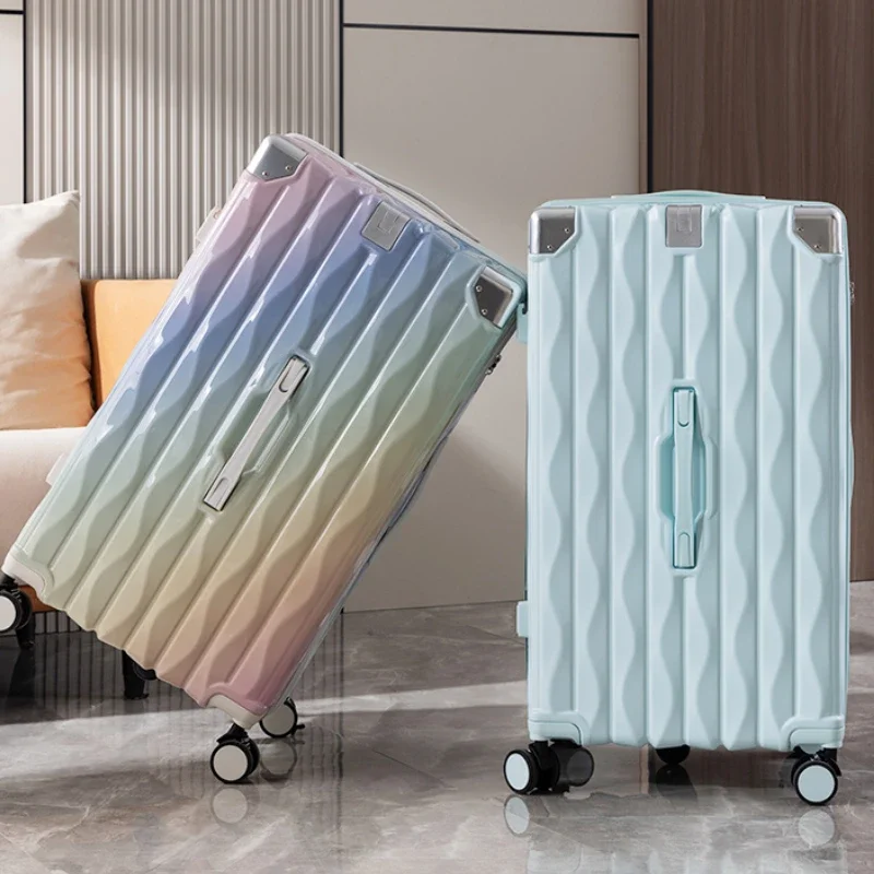 Capa de carrinho de grande capacidade de 28 polegadas, couro de senha de viagem de roda universal espessada para 24 estudantes masculinos