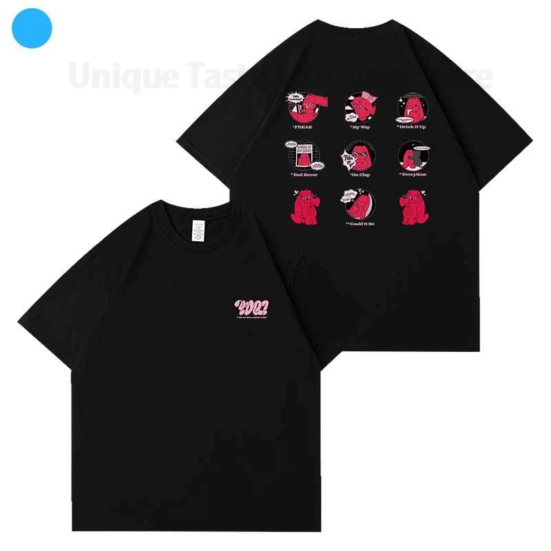 Gidle YUQI T-Shirt Album YUQ1 Rabbit Pattern T Shirt Summer Women Men Cotton Short Sleeve Tee Kpop Tops Korean (G)I-DLE Clothes