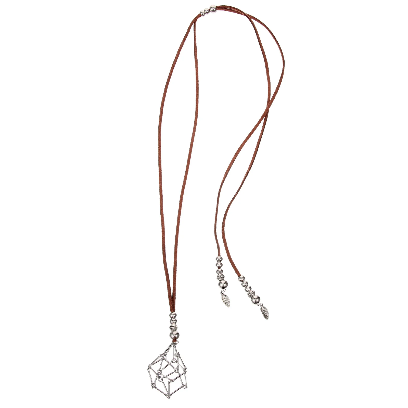 

Woven Necklace Stone Holder Crystal Cage Empty Pendant Mount Cord DIY Jewelry Craft Gift for Valentine Day