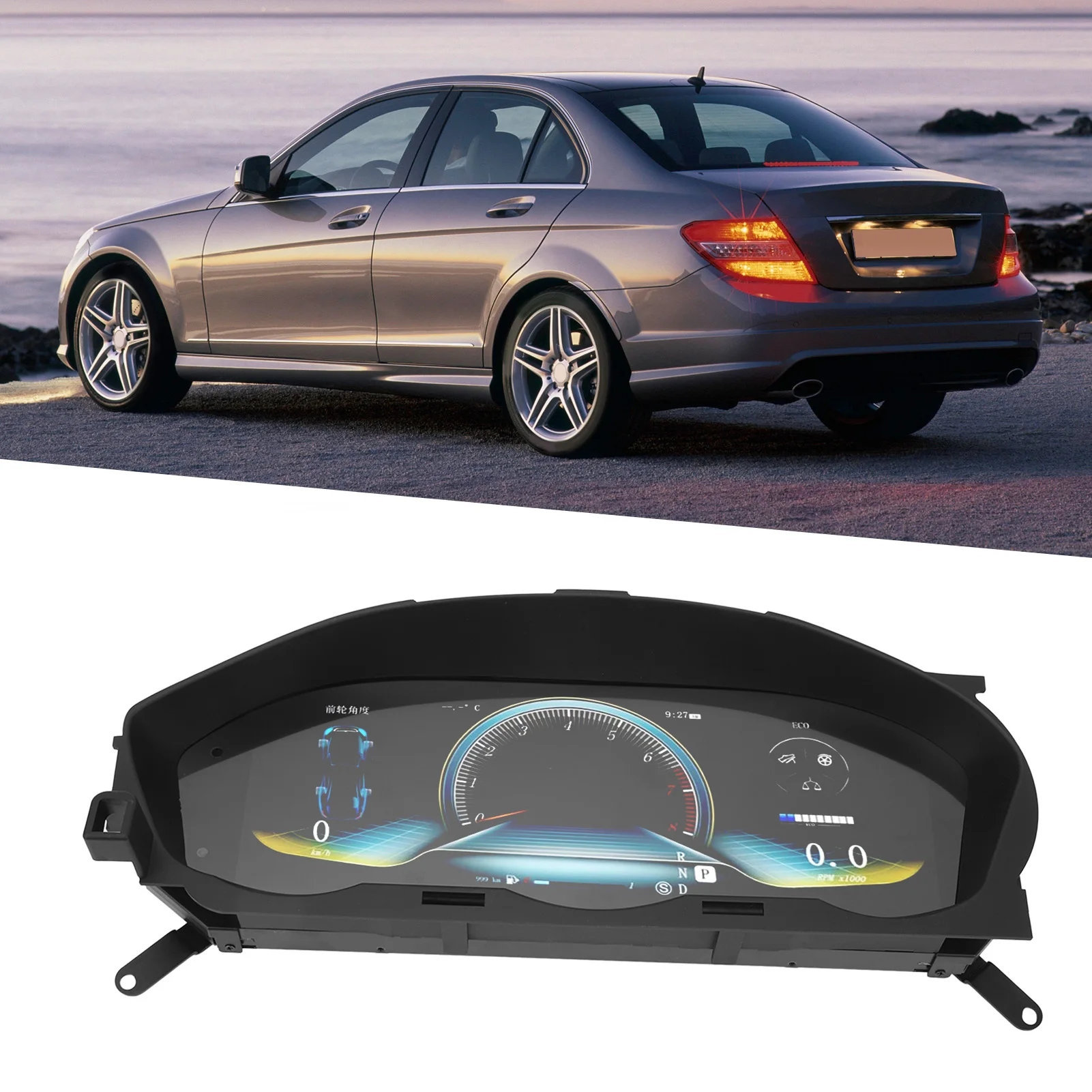 Car LCD Instrument Cluster Digital Screen Speedometers Cockpit Dashboard for Benz C Class W204 LHD 2011 to 2014