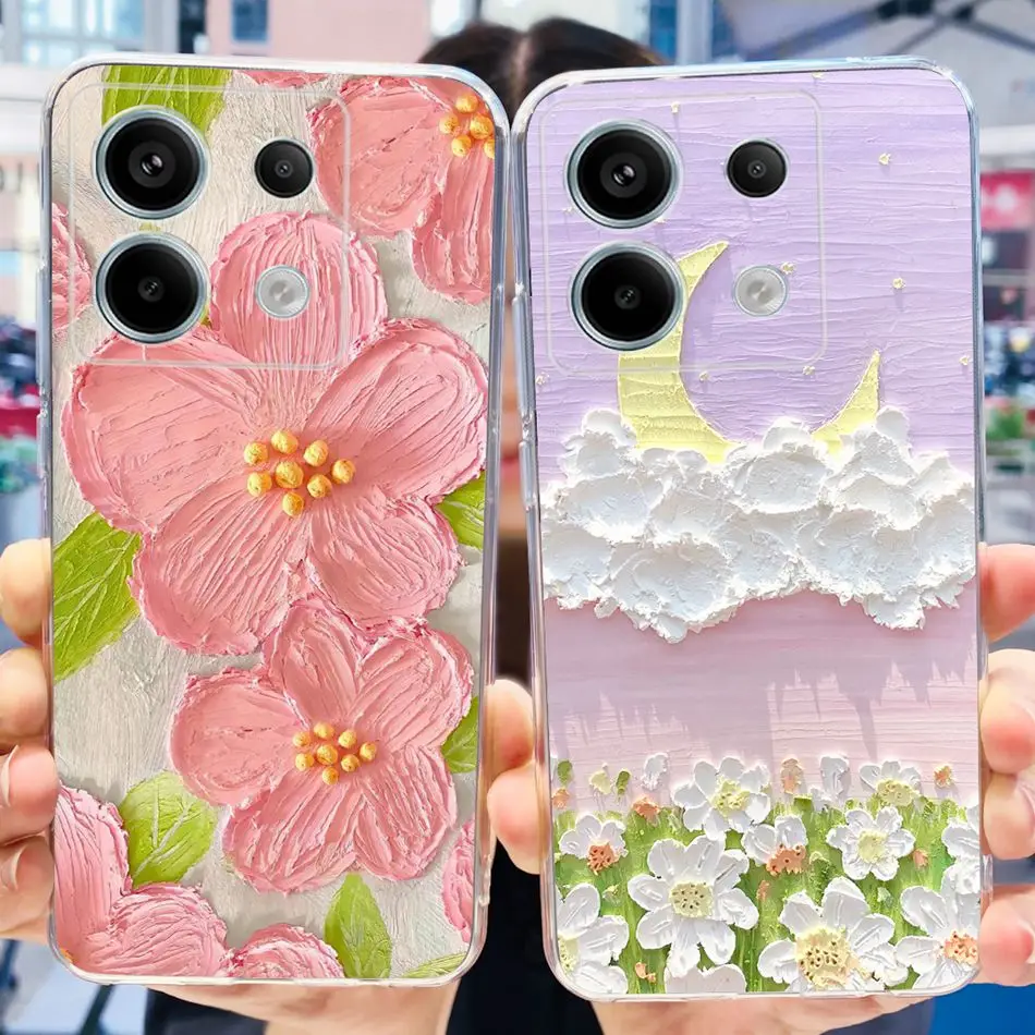 For Xiaomi Poco X6 Pro Case PocoX6 2023 Elegant Pattern Soft Silicone TPU Phone Cover For POCO X6 X 6 X6Pro 5G Bumper