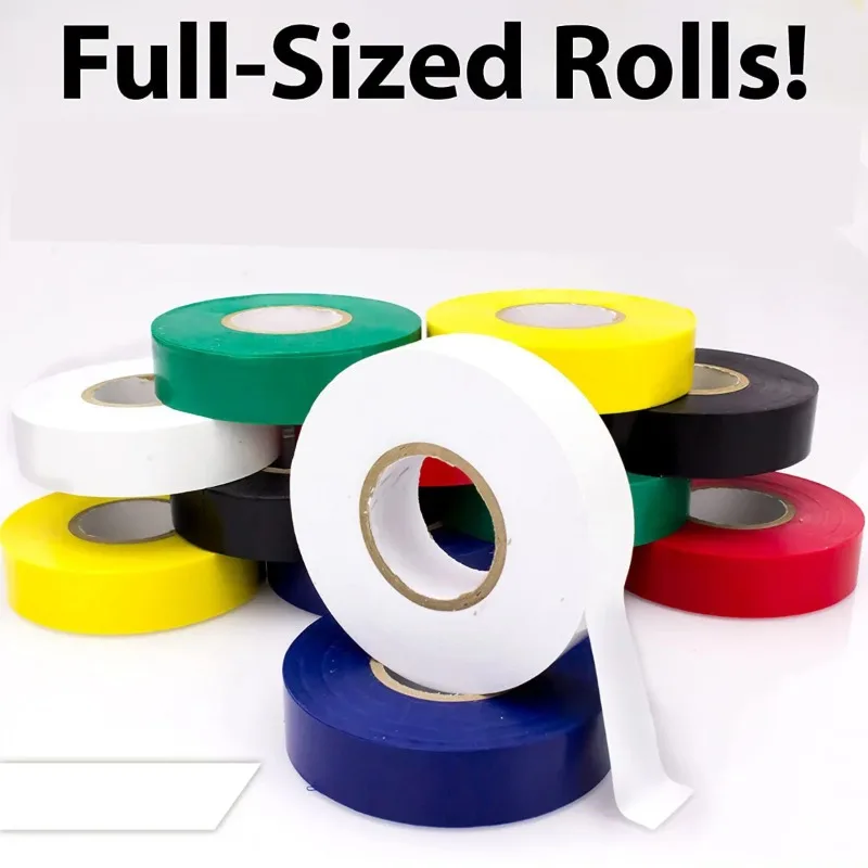 Electrical Tape Weather-Resistant Colored Electrical Tape.Colorful Decorative Tape for Floor Marking Crafting Car DIY Gym
