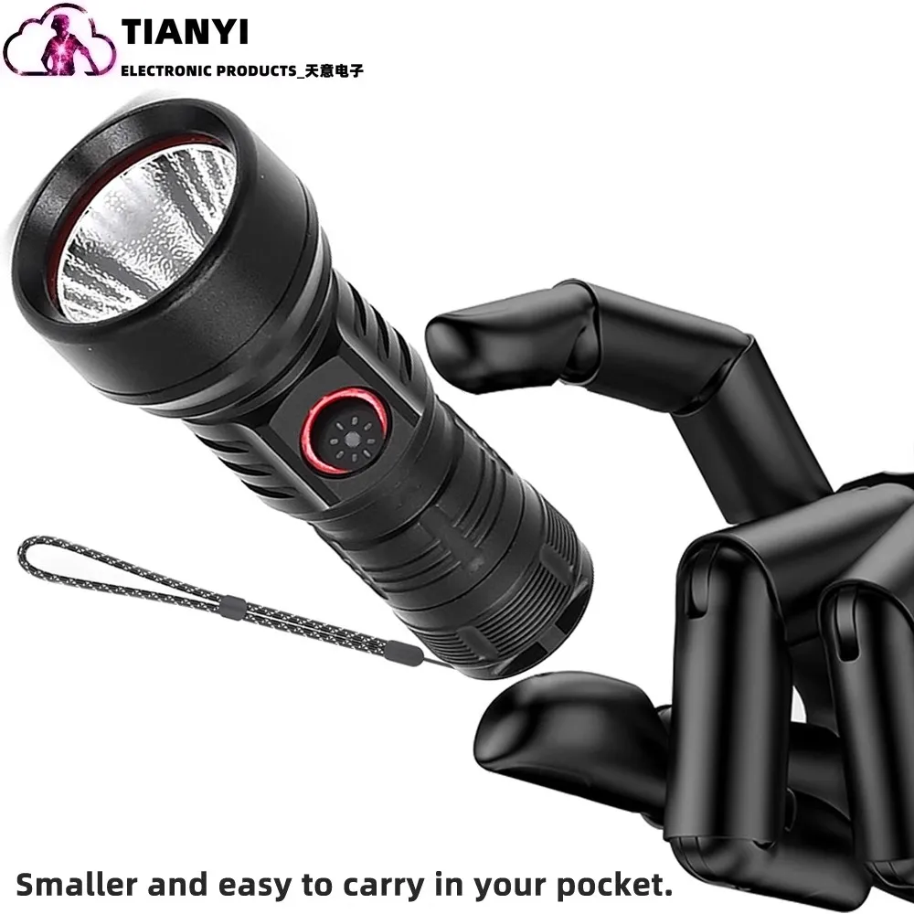 Rechargeable LED flashlight High lumen, SST40 waterproof flashlight, Tactical flashlight,USB fast charging, outdoor camping