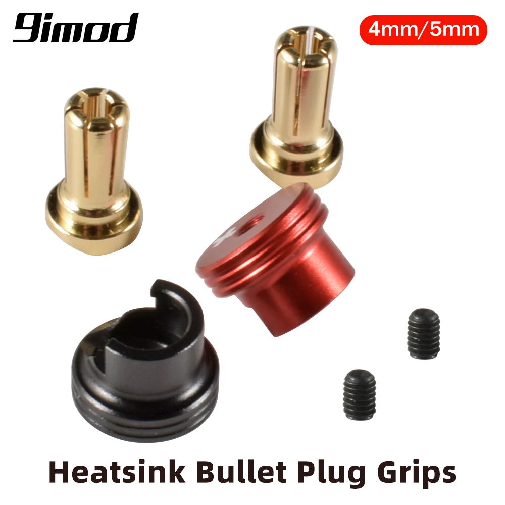 9imod disipador de calor de Metal Bullet Plug Grips 4mm/5mm Bullets Set para destornillador eléctrico RC Car Tools