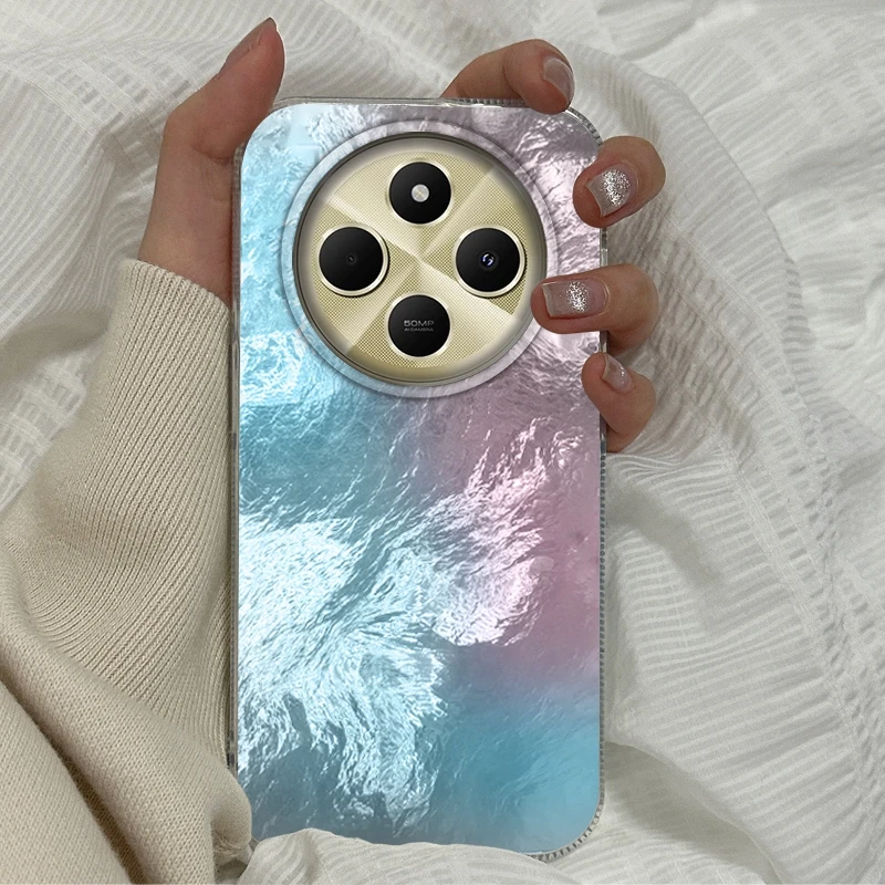 Gradient Glacier Texture Phone Case For Xiaomi Poco X5 M6 X6 X3 NFC M2 M5s M6 Pro C61 Girls Shockproof Bumper Fundas Cover Coque