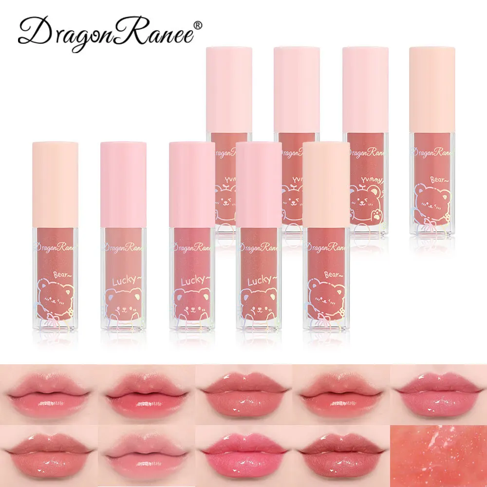 Water Light Glass Lip Glaze Moisturizing Mirror Liquid Lipstick Mini Lipgloss Pearlescent Pink Glitter Lip Oil Kawaii Makeup New