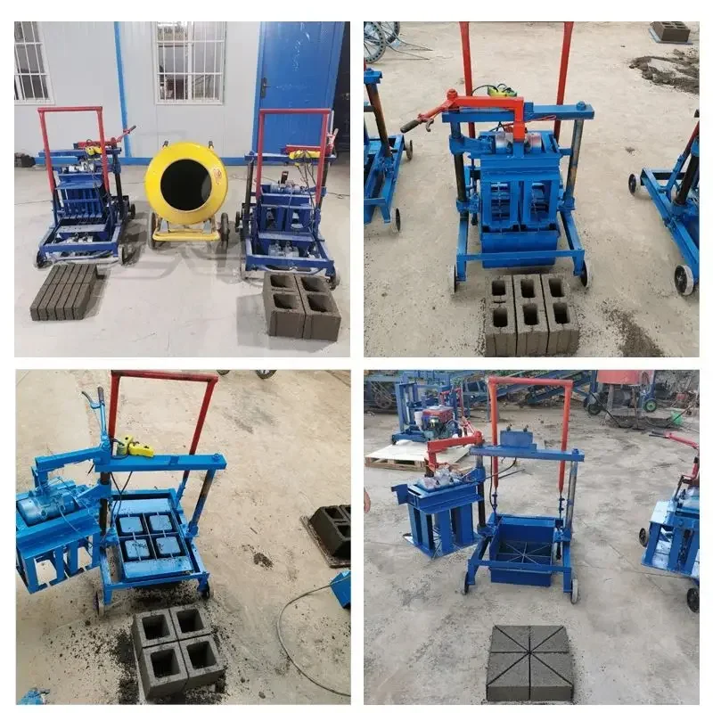 Manual Semi Automatic Interlocking Paver Hollow Cement Concrete Block Making Machine