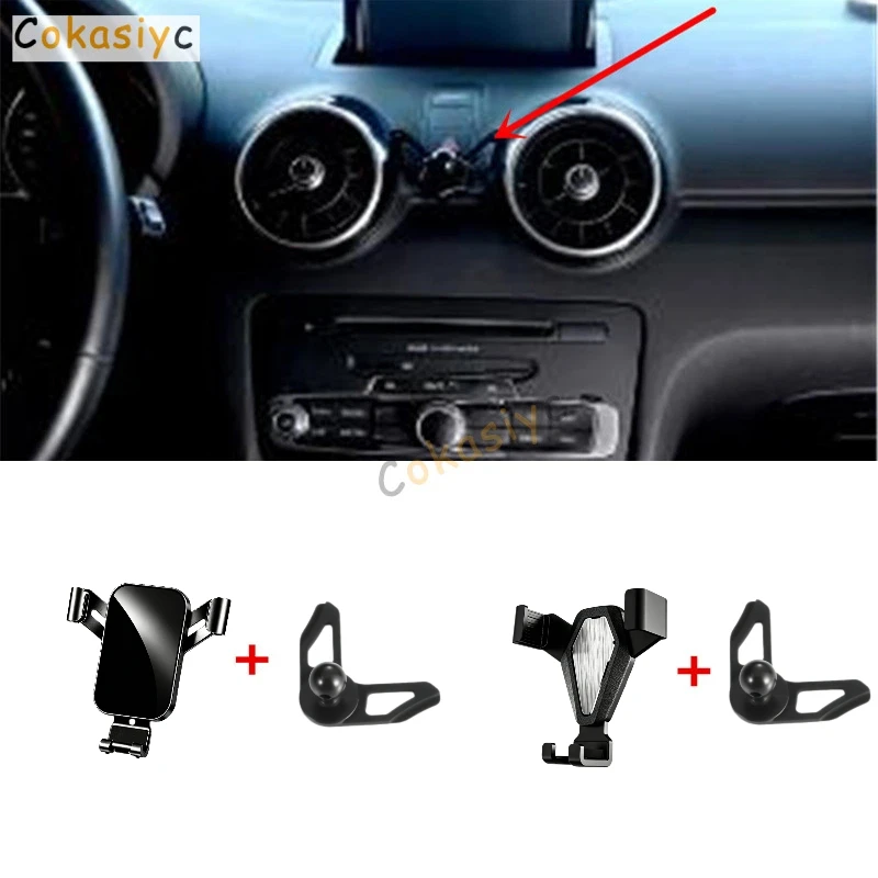 1 lot de supports de téléphone de voiture en plastique ABS pour Audi A1 8X1 8XK 2010-2018, support fixe à liaison par gravité pour téléphone portable