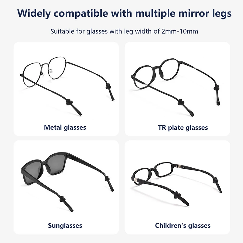 2Pairs Fashion Heart Silicone Anti-slip Ear Grip Eyeglasses Leg Ear Hook Stopper Bracket Fastener Accessories Glasses Retainer‘ view 5