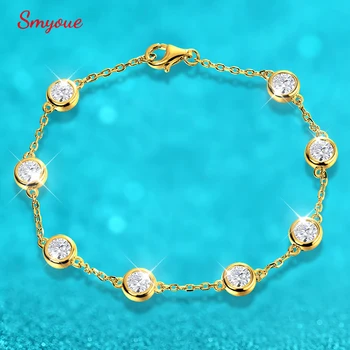 Smyoue 4/5mm Classic Bubble Moissanite Bracelet for Women 8 Stones Sparkling Lab Diamond Tennis Bracelet 925 Sterling Silver GRA Smyoue 4/5mm Classic Bubble Moissanite Bracelet for Women 8 Stones Sparkling Lab Diamond Tennis Bracelet 925 Sterling Silver GRA