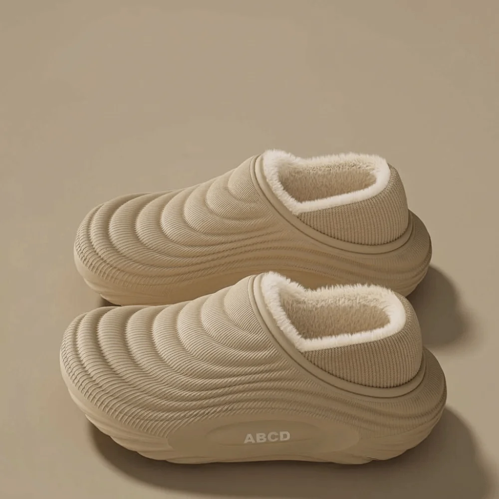 

EVA Women's Thick-soled Cotton Shoes Keep Warm Water proof Fur Lined Slippers Thickened Cotton Anti Slip Sole Warm Slippers