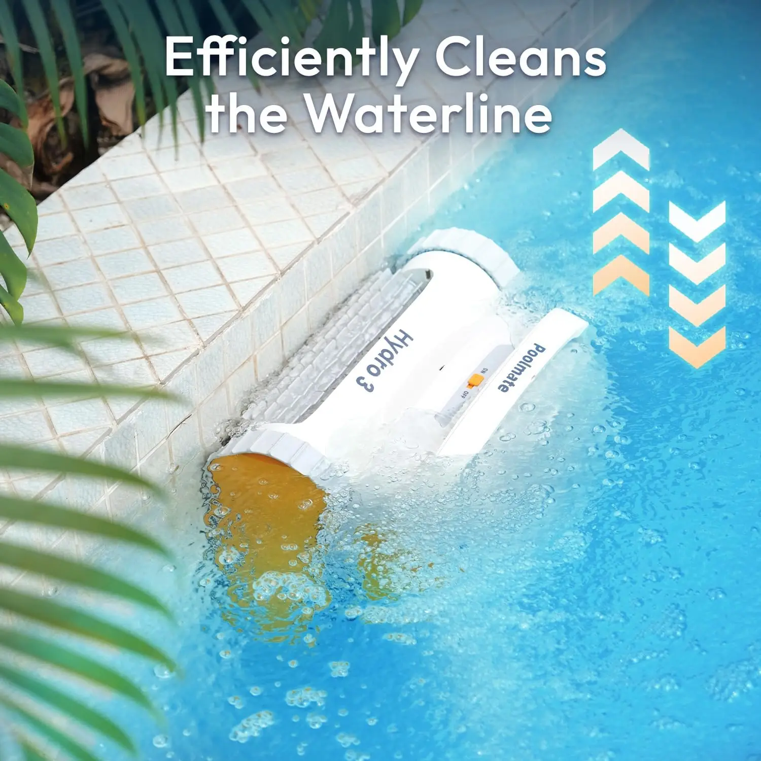 Cordless Robotic Pool Cleaner, Automatic Pool Vacuum for Inground and Above Ground Pools, Lasts 200 Mins, Floor/Wall/Waterline C