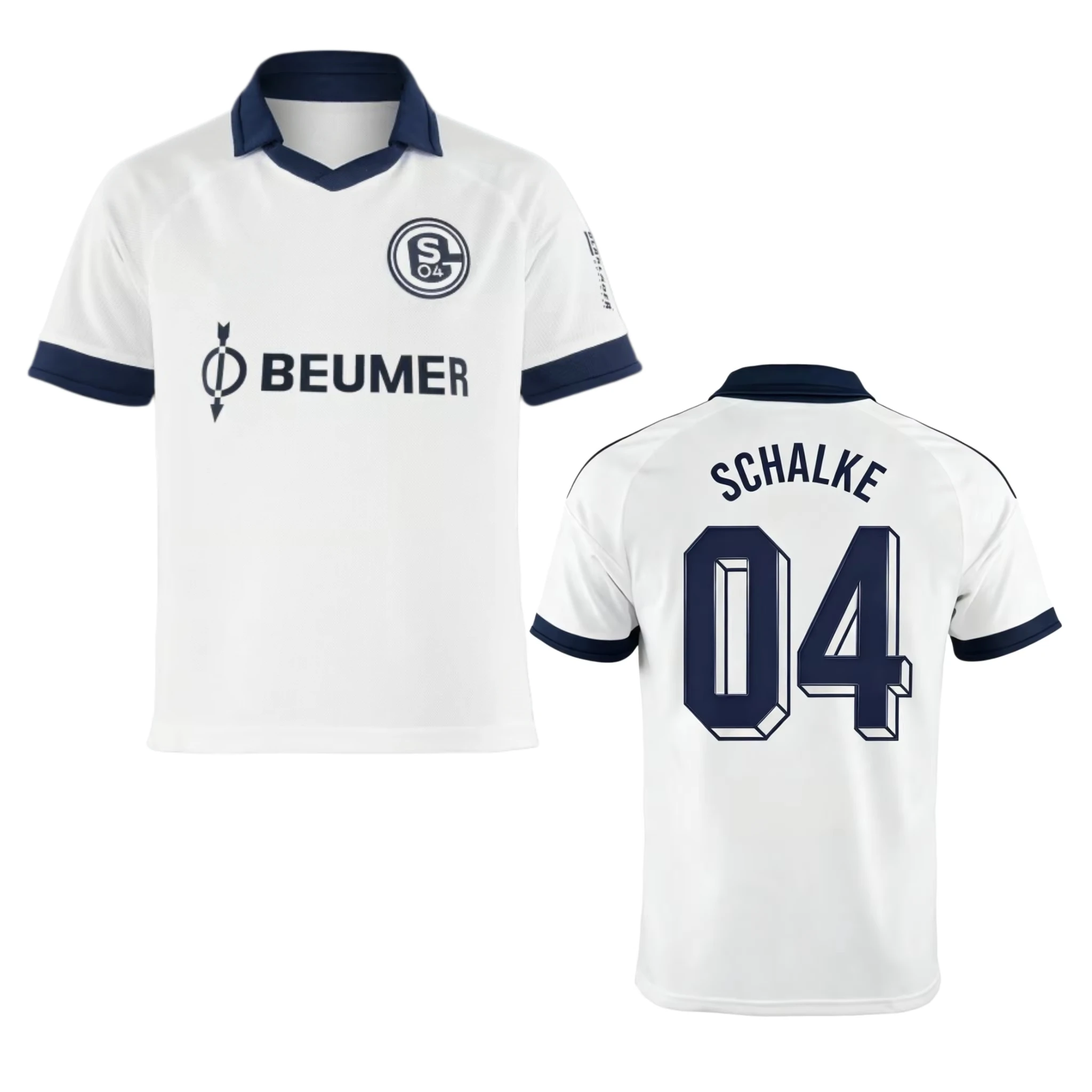 2026/27 Schalke Vintage-Kragen Fußballtrikot, Herren Sommer Neues Polokragen-Sportshirt, Atmungsaktiv und Schnelltrocknend – Detail 7