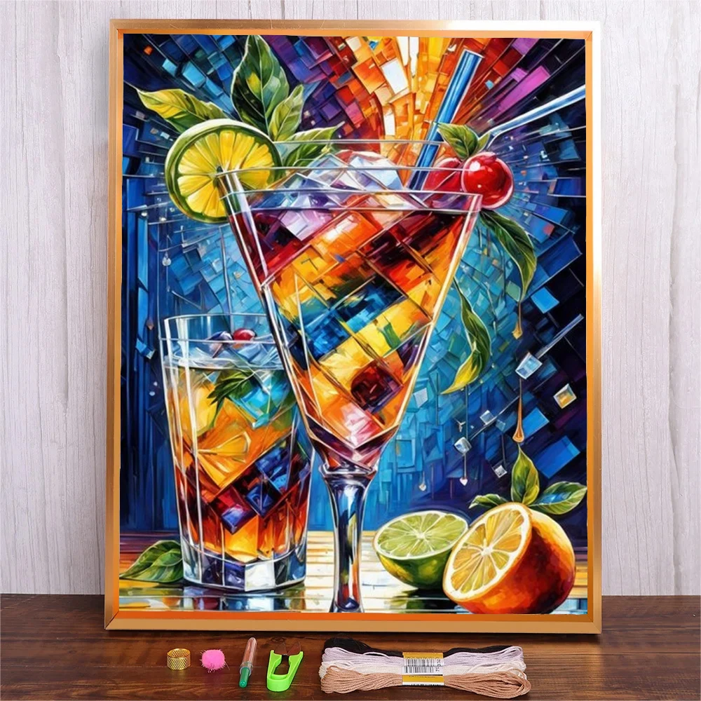 

Goblet Pattern Cross Stitch Complete Kit Cross-Stitch Hobby DIY Embroidery Cross Stitch Set Needlework Kids Handicrafts Adults