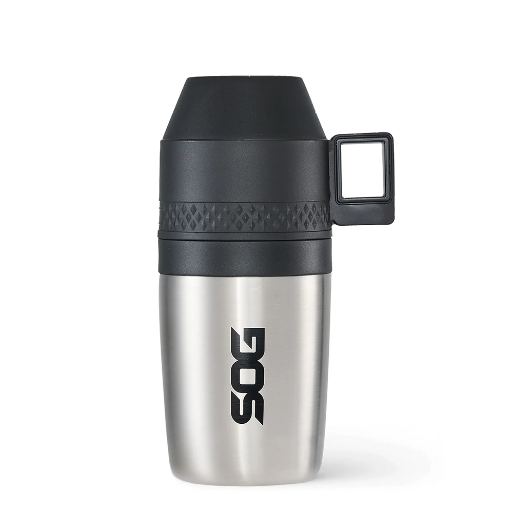 SOG 2in1 ポータブルコーヒーミル ステンレスカップ付 350ml シルバー 特別割引