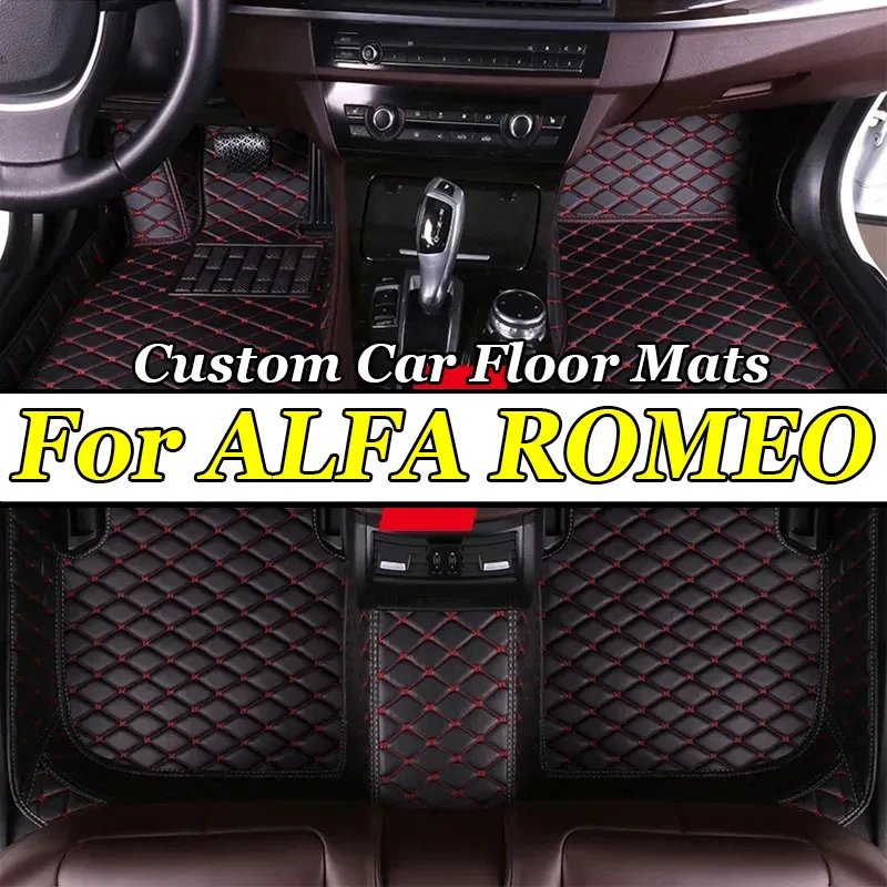 

Car Floor Mats For ALFA ROMEO 147 2000-2010 Kit set Waterproof Carpet Luxury Leather Mat Full Set Car Accessories