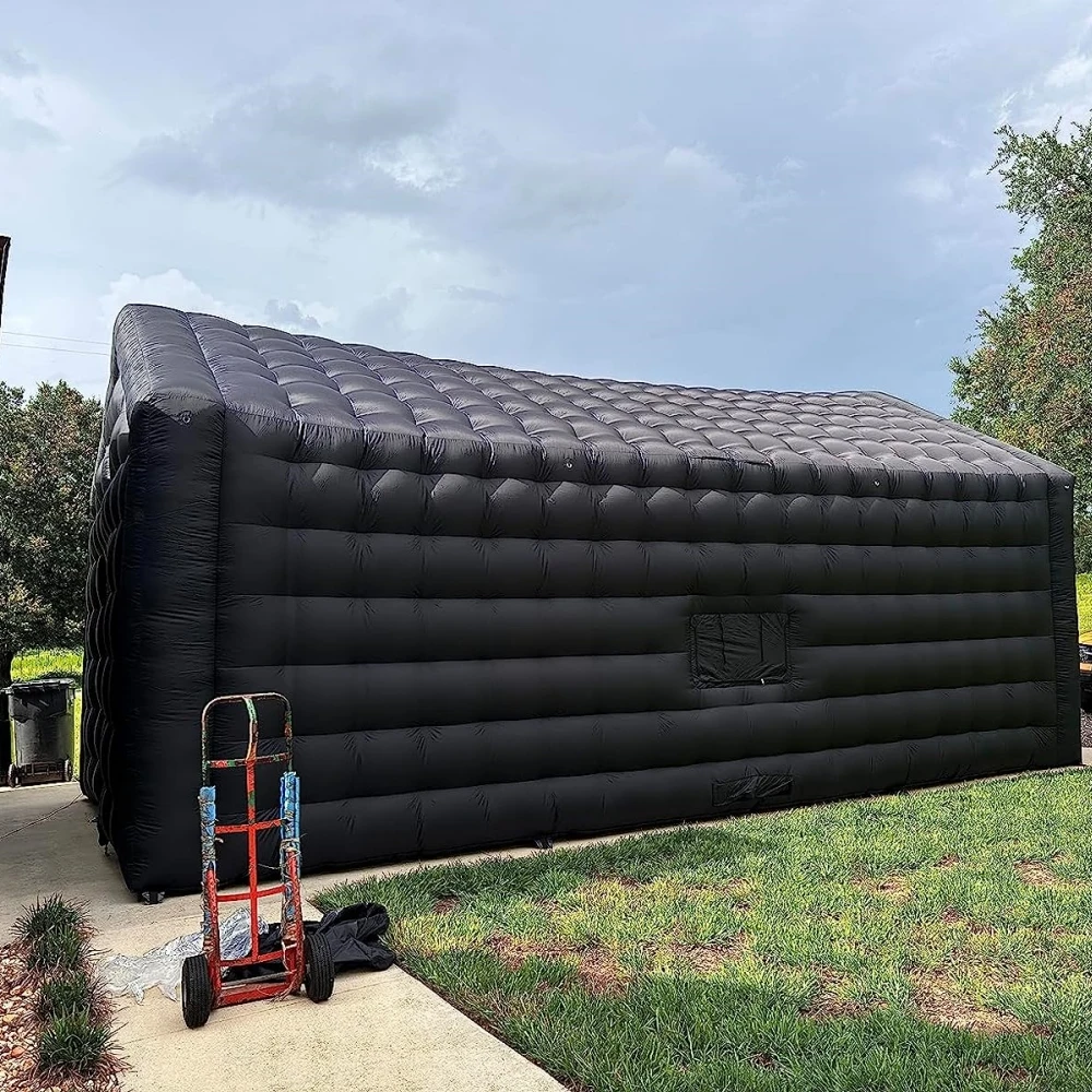 SAYOK cubo inflable negro, tienda de campaña para boda, portátil, para club nocturno, pabellón de fiesta, Gazebo cuadrado, sala de eventos, empresa para exteriores