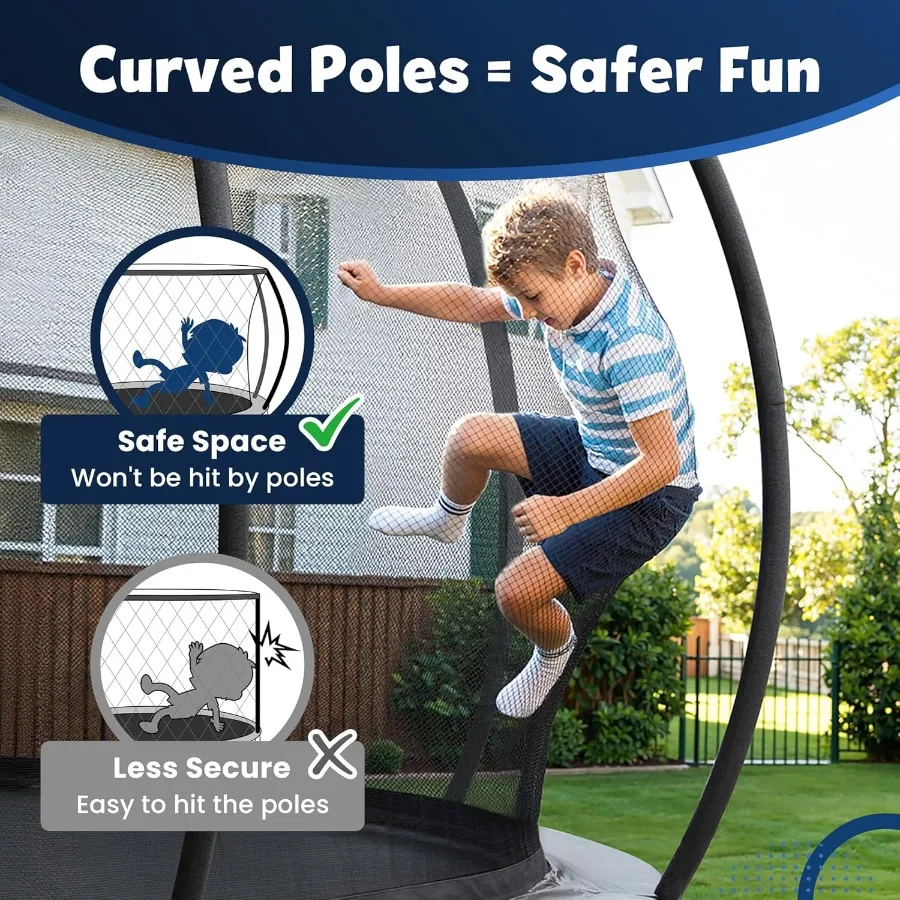 ترامبولين ترفيهي 10FT 12FT 14FT مع شبكة وسلم وطلاء مضاد للصدأ ترامبولين معتمد من ASTM في الهواء الطلق #5