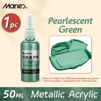 Marie's Pearlescent Green Metallic Acrylic Paint,1pc 50ml/1.69oz Tube for Wood,Rock,Glass,DIY Art for Students,Adults,Artist