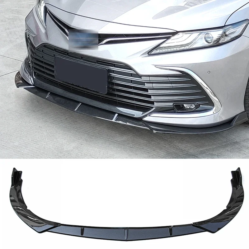 

Front Skirts for Toyota Camry Splitter 2021 2023 Bumper Spoiler Lip Black Carbon Surface Body Kit