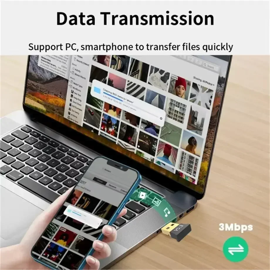 MINI USB Bluetooth 5.1 Dongle Adapter for PC Laptop Mouse Keyboard Tablet Phone Printer Game Speaker Wireless Transmit Receiver