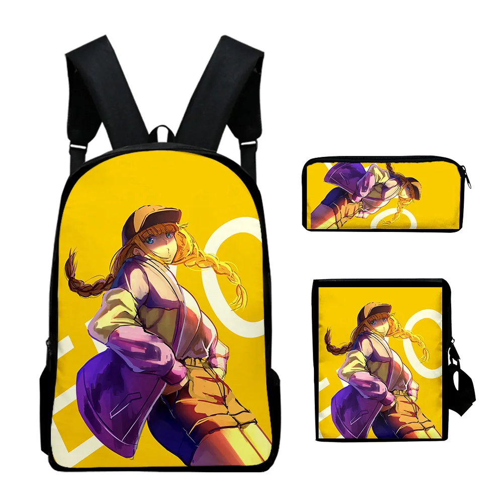 

Creative Popular Party Kongming 3D Print 3pcs/Set pupil School Bags Laptop Daypack Backpack Inclined shoulder bag Pencil Case