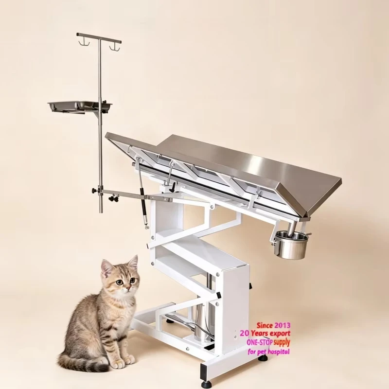 Veterinary Medical Equipment Hydraulic Examination Table V Top Stainless Steel Grooming Table For Animal Clinic