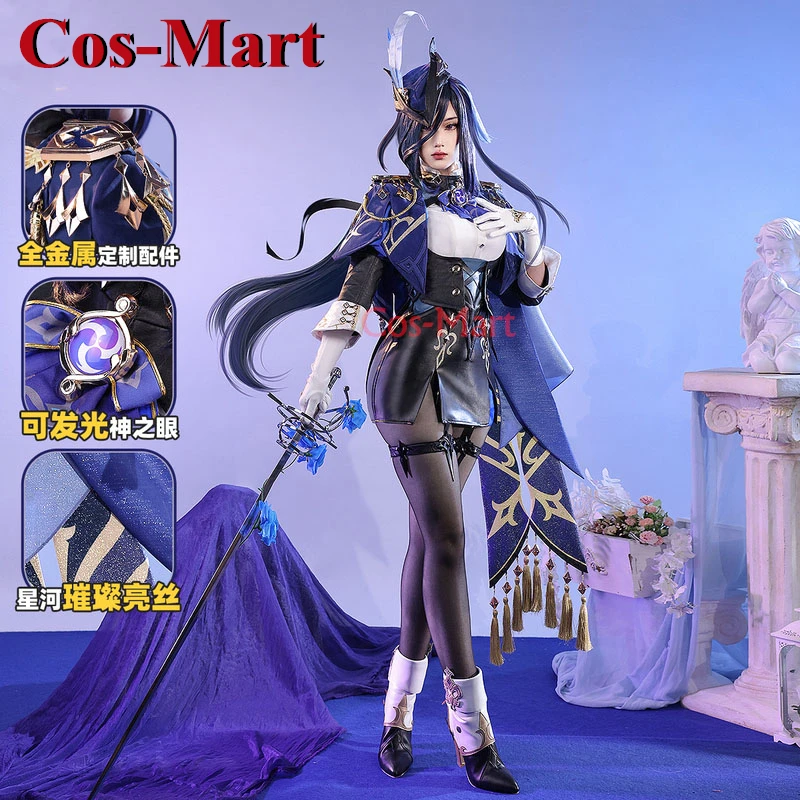 Cos-Mart Game Genshin Impact Clorinde Cosplay Costume Gorgeous Elegant Combat Uniforms Activity Party Role Play Clothing S-XL