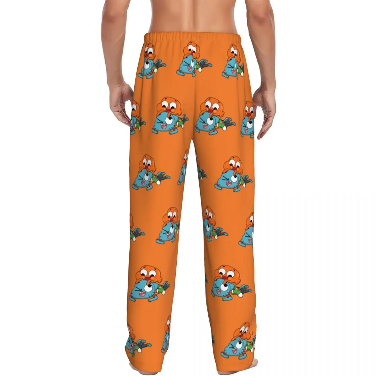 커스텀 더 어메이징 월드 오브 검볼 파자마 팬츠 남성용 애니메이션 코미디 슬립웨어 라운지 슬립 바텀스 포켓 포함 스트레치