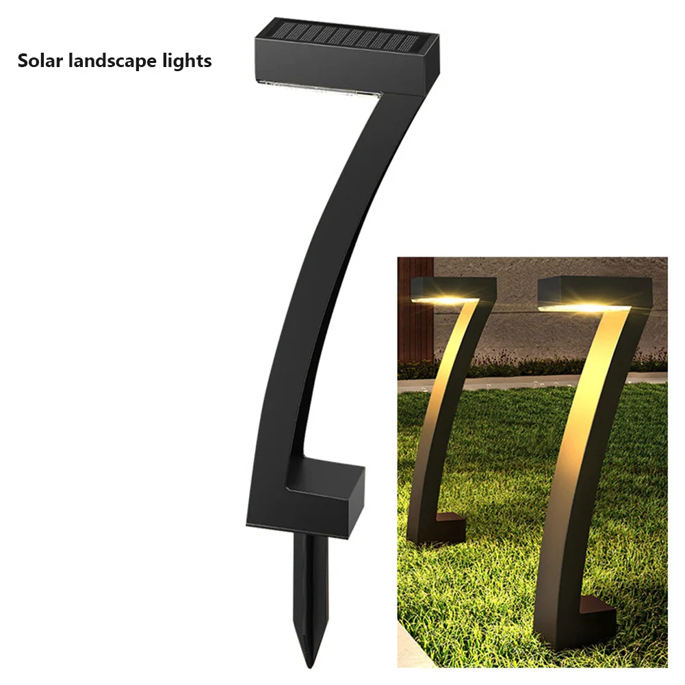 Luces solares de camino al aire libre, lámpara LED de 7 formas para jardín, encendido/apagado automático, luces de entrada impermeables para decoración de patio trasero, paquete de 4