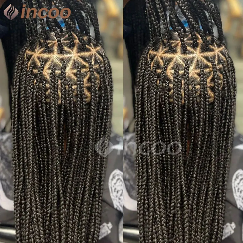 

Triangle Box Braided Wigs Synthetic Full Lace Front Wig Cornrow Braided Wigs Black Women Twist Box Braided Wig Faux Braids Wig