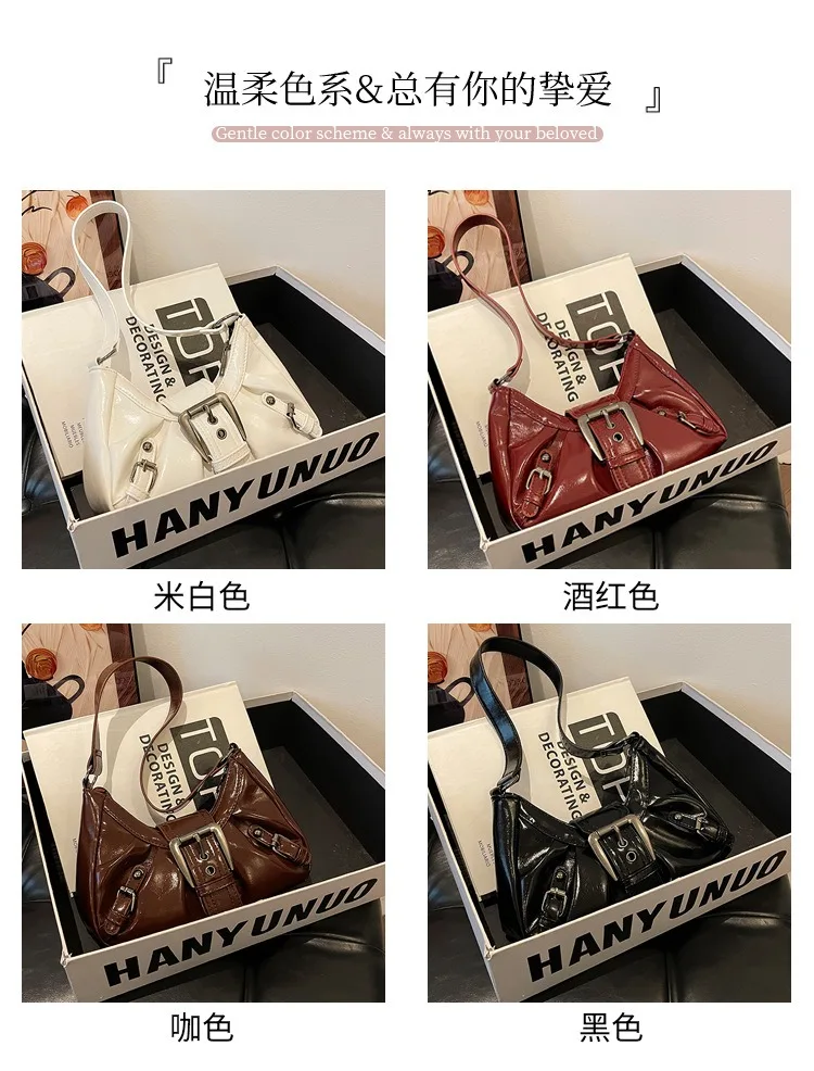 Retro Y2K Plissierte Hobo-Schultertasche für Damen, Trendige Maillard-Style Unterarmtasche, Clutch-Handtaschen für Reisen, Arbeit und Shopping – Detail 13