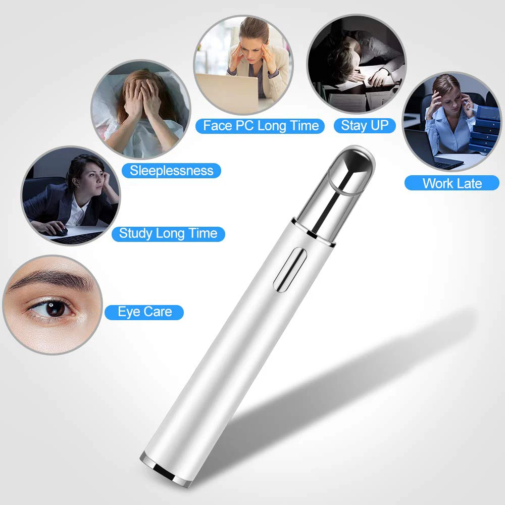 ساخنة الباردة سونيك الاهتزاز إزالة الهالات السوداء مكافحة الشيخوخة عيون أدوات العناية بالبشرة الكهربائية الأيونية عيون الوجه مدلك عصا القلم #3