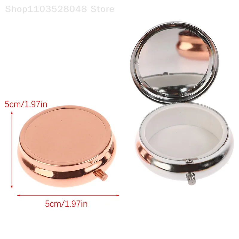 1/3 Grid Circular Metal Medicine Box Travel Pill Capsule Box Drug Dispense Storage Storage Of Health Pill Products Organizer