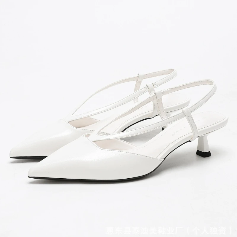 Sexy Pointed Toe Kitten Heel Women Pumps 2026 V Strap Design Elegant Backless High Heels For Ladies Fashion Designer Dress Shoes view 3