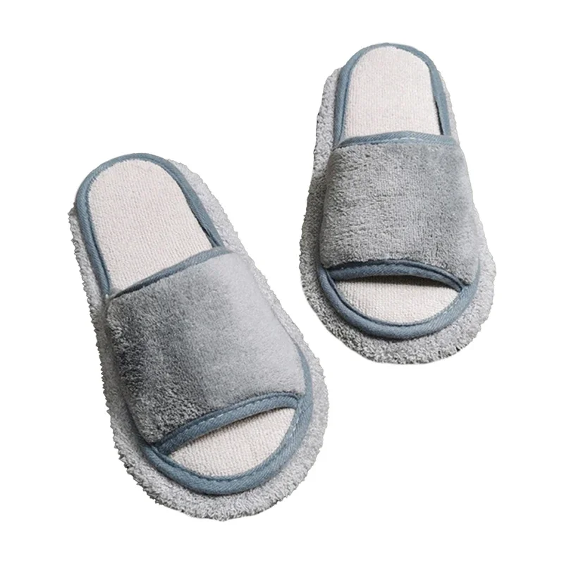 Picture 7: Microfibre Mop Slippers Solid Color Simple Wipeable Floor Mopping Sweeping Wood Floor Tile Cleaning Slippers Lazy Slippers