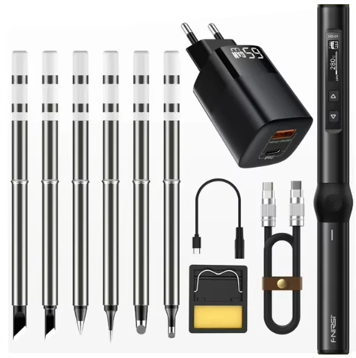 

HS-01 Adjustable Temperature Soldering Iron DC 24V 80-420℃ Welding Solder Rework Station PD 65W Portable Repair Tool