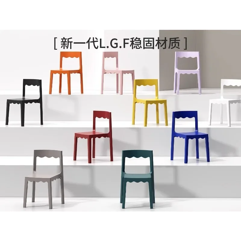 &Luxury Vintage-Style Stacking Dining Chairs Elegant Plastic Seats with Backrest for Home and Restaurants Furniture Dinning Chai