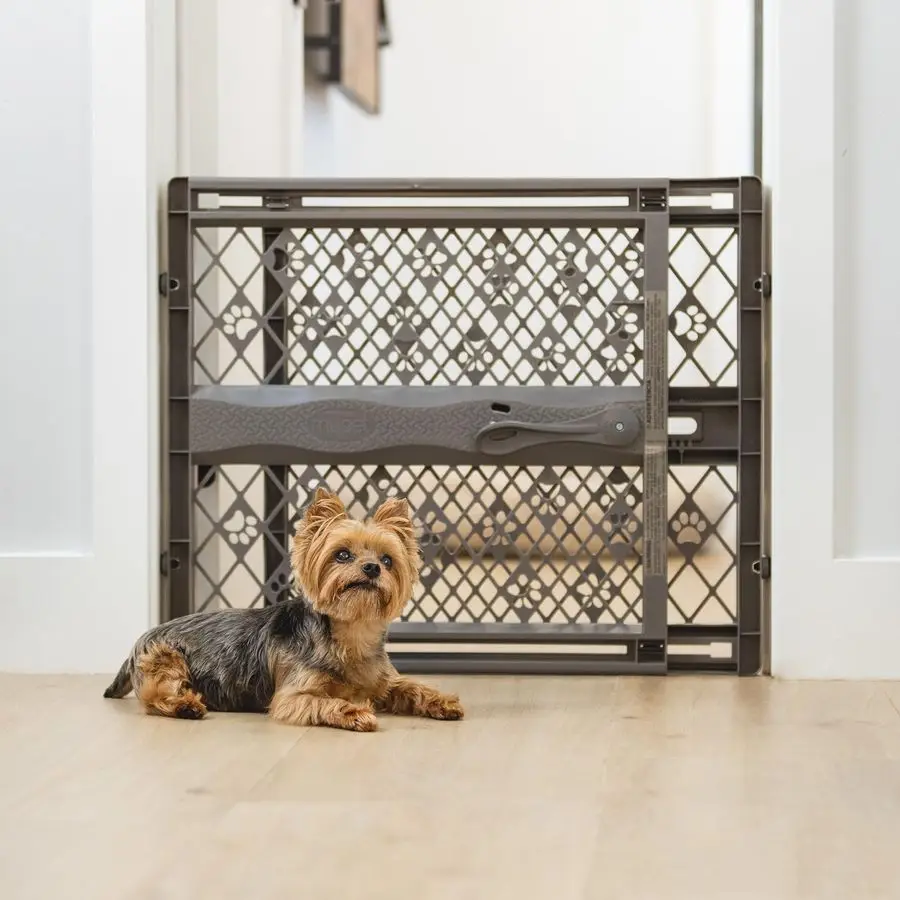 

North States Paws Portable Pet Gate 2640 Wide. Pressure Mount. No Tools Needed. Made in USA, 23 Tall, Expandable, Durable Dog Ga