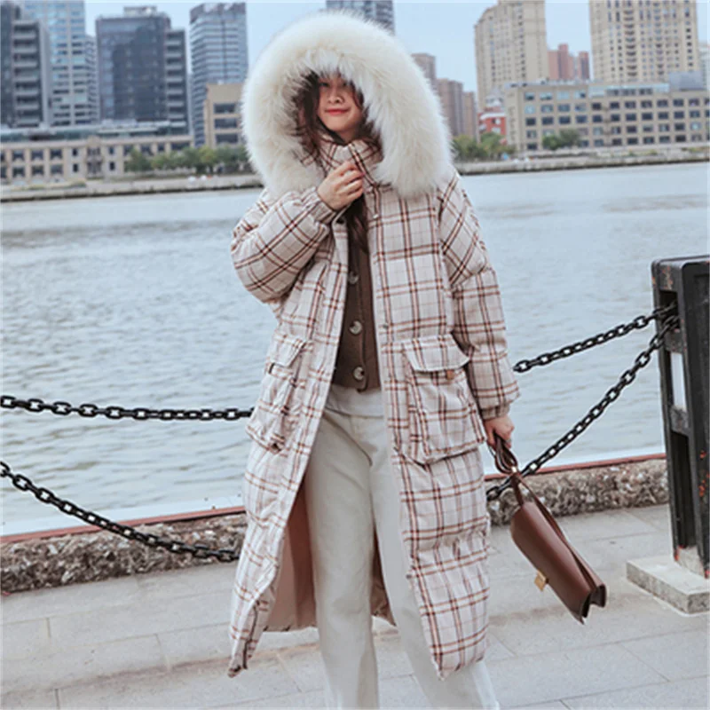 Shen Yidu 2022 Winter New Female Clothing Winter Fashion All-match Boutique Korean Version of the Warm Plaid Cotton Coat 7990 X5