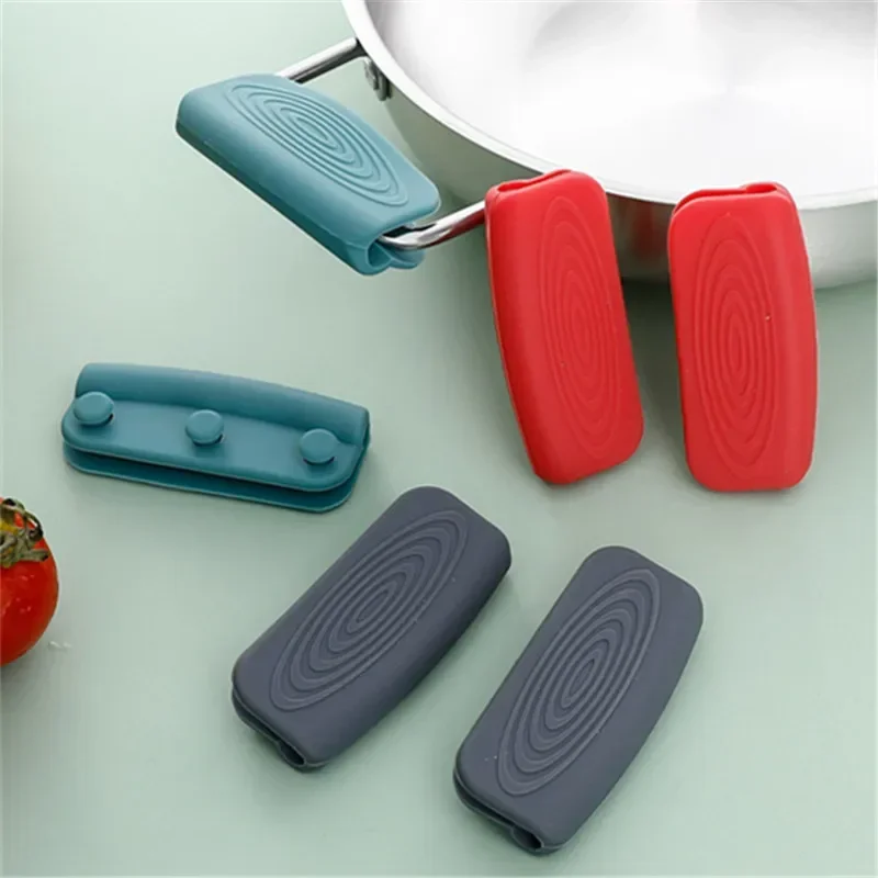 

1 Pair Silicone Handles Non-Slip Silicone Pot Handle Cover Anti-Scalding Heat Insulation Pot Handle Cover Kitchen Accessories