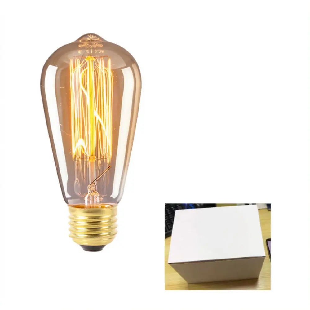 Classic ST64 Vintage Edison Bulb E26 E27 Dimmable Filament Globe Lamp Industrial Style Lighting For Modern Homes