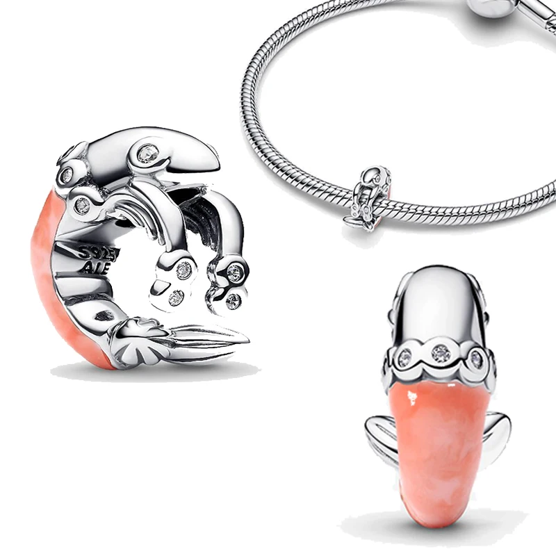 

S925 Silver Ocean Seahorse Small Fish Charm Homemade Exquisite Hot Selling Original Pendant Bead Bracelet DIY Jewelry Gift